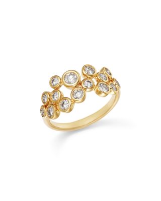 Diamond Bezel Cluster Ring in 14K Yellow Gold, 1.0 tcw
