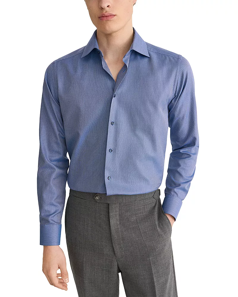 Eton Cotton Contemporary Fit Twill Weave Solid Shirt
