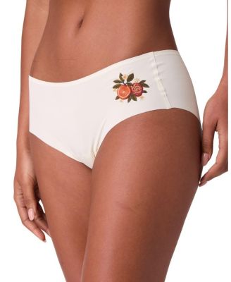  Women's Soft Seamless Briefs with Embroidery