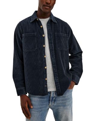 Rails Graham Cotton Corduroy Shirt In Mdnt Blue