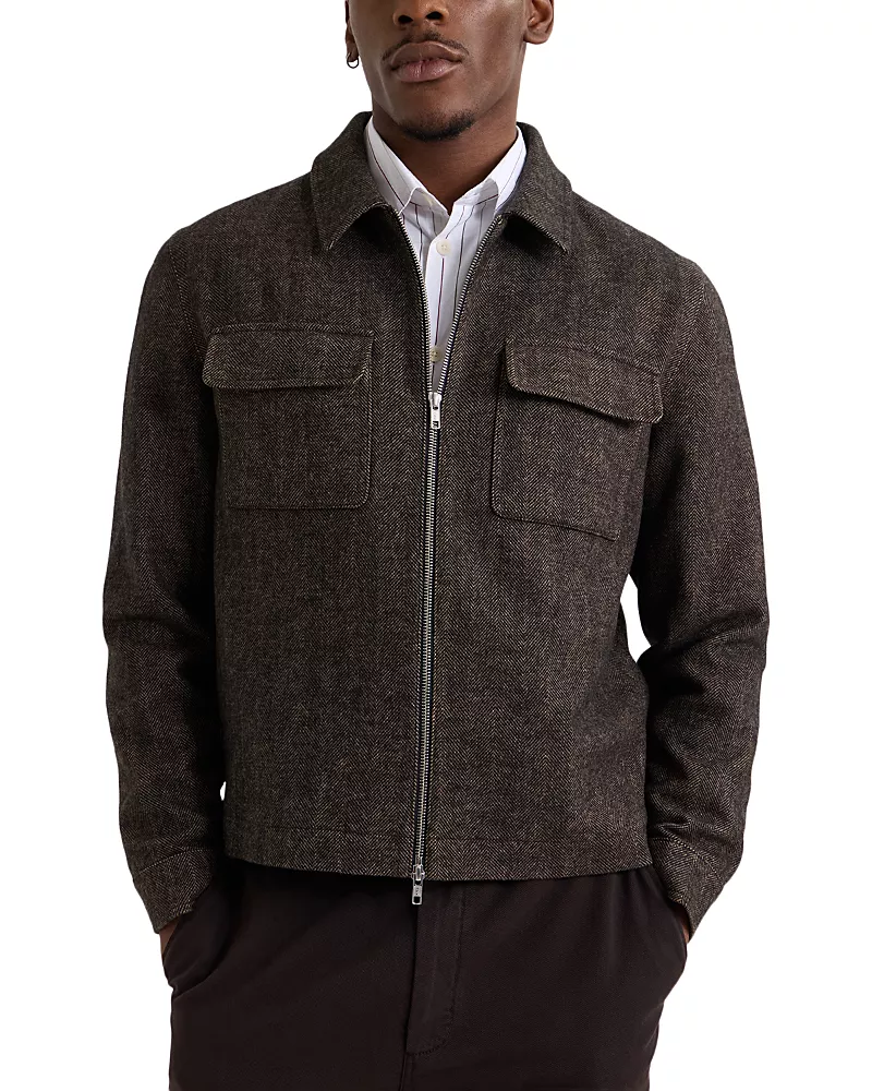 Wax London Osier Brushed Herringbone Pocket Jacket