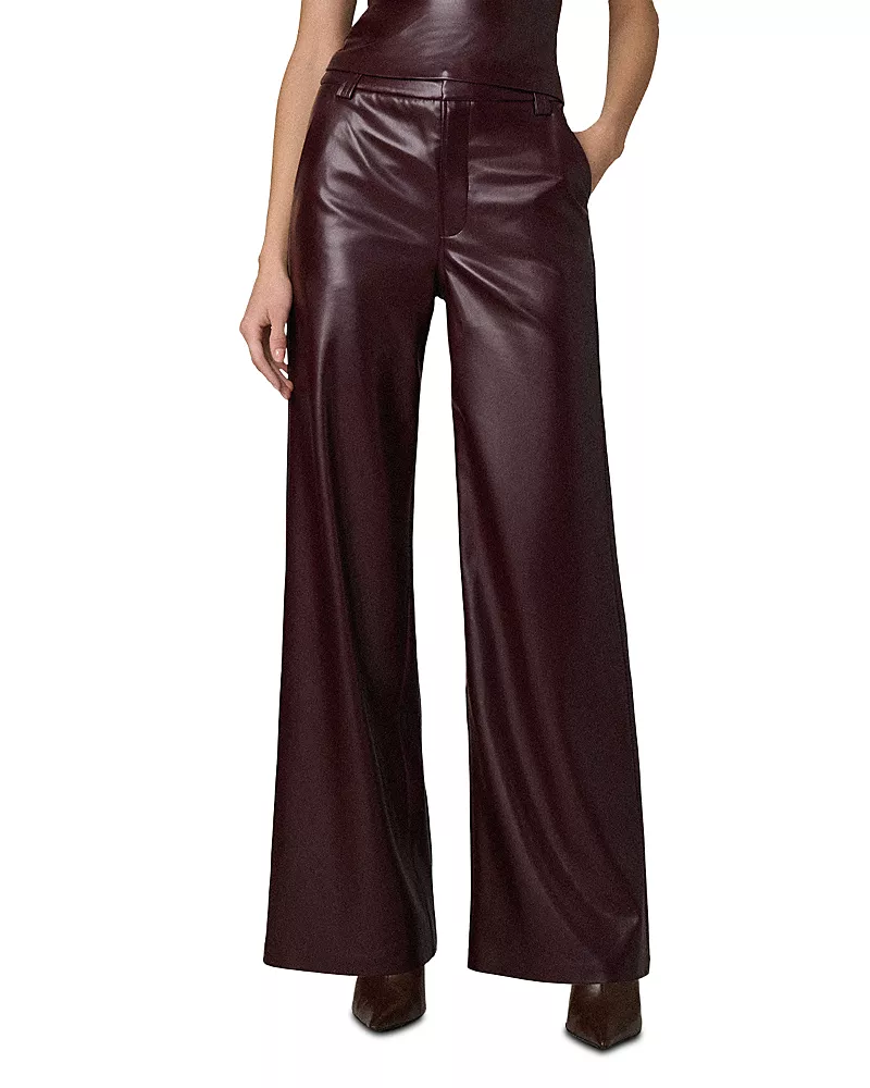 Joe's Jeans The Mia High Rise Faux Leather Wide Leg Pants