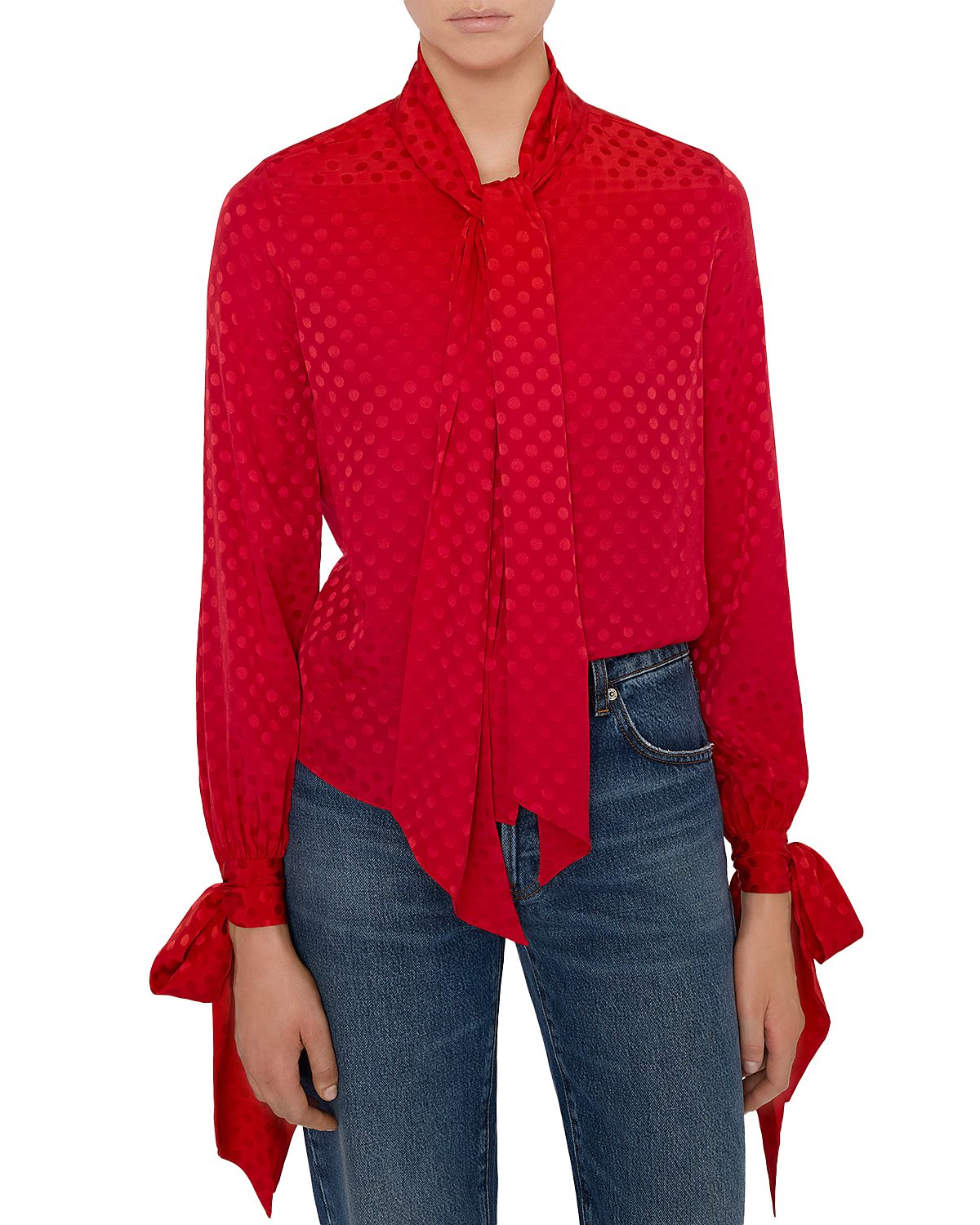 Frame The Nouvelle Polka Dot Silk Blouse