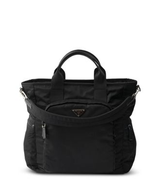 Re-nylon and Saffiano Leather Tote Bag