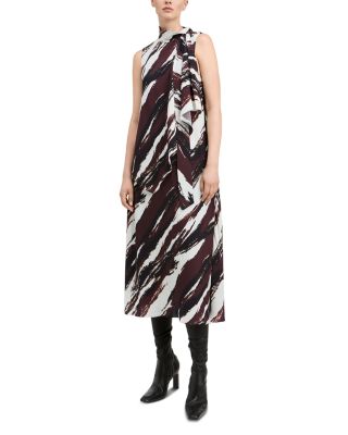 Karlie Crepe de Chine Scarf Neck Dress