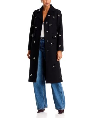 Embellished Faux Wool Coat - Exclusive