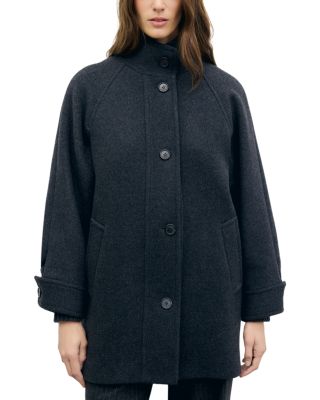 Avry Wool Blend High Collar Coat
