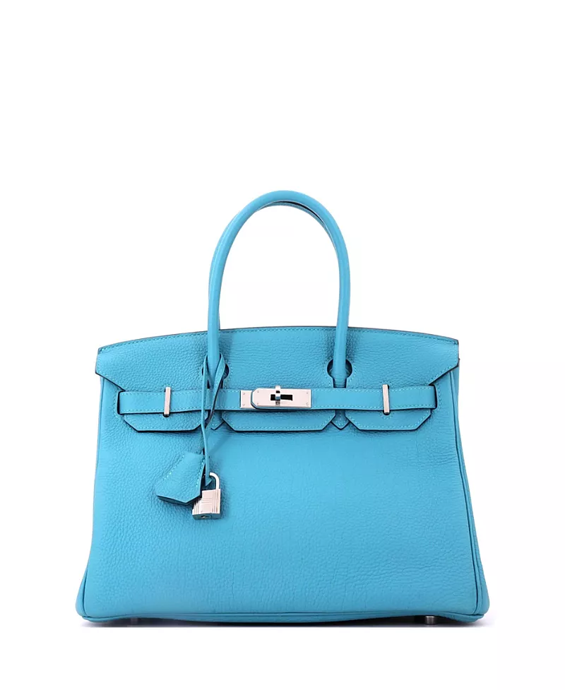 Pre-Owned HERMES Birkin 30 Togo Leather Palladium Hardware Top Handle Bag