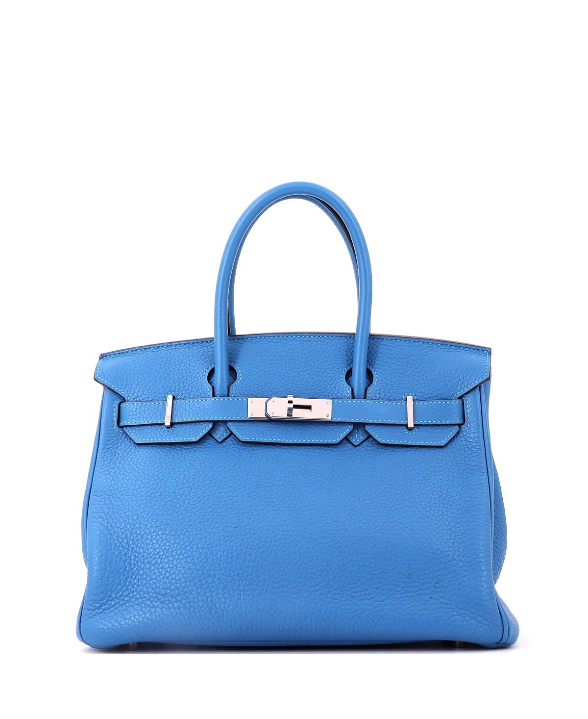 Pre-Owned HERMES Birkin 30 Clemence Leather Palladium Hardware Satchel
