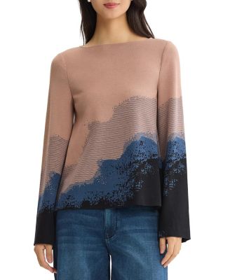 Landscape Bell Sleeve Knit Top