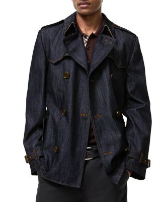  Short Denim Trench Coat