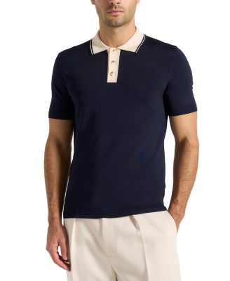 Roux Contrast Detail Luxe Knit Polo Shirt