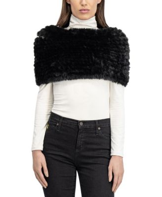  Faux Fur Rex Rabbit Knit Cowl