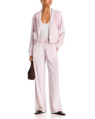 rb Miramar Velvet Zip Hoodie & High Rise Wide Leg Pull On Jeans