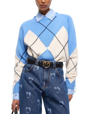 Berna Wool & Cashmere Argyle Crewneck Sweater
