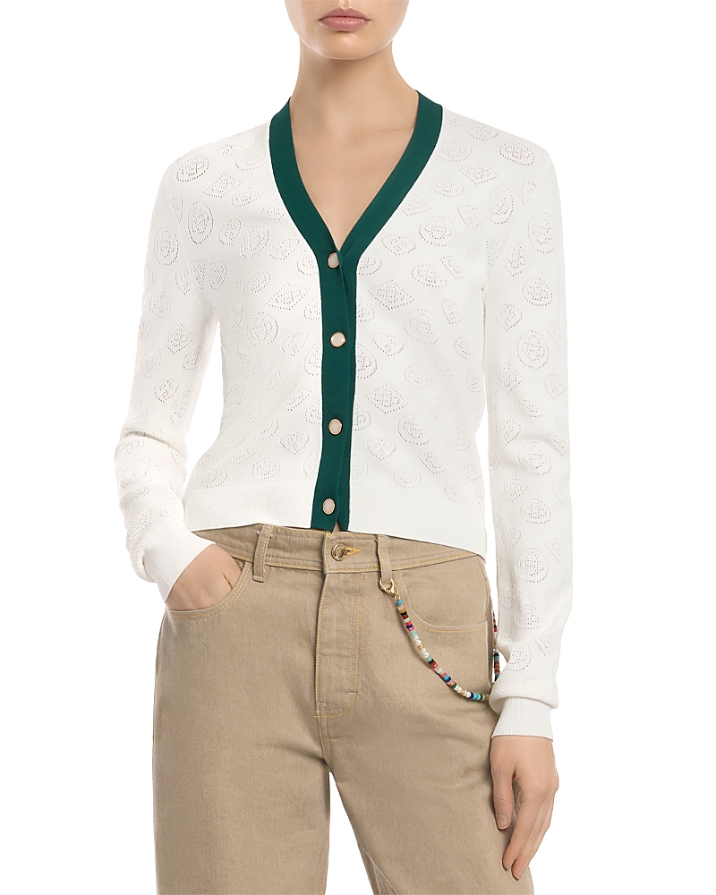 Casablanca Pointelle Monogram Cardigan