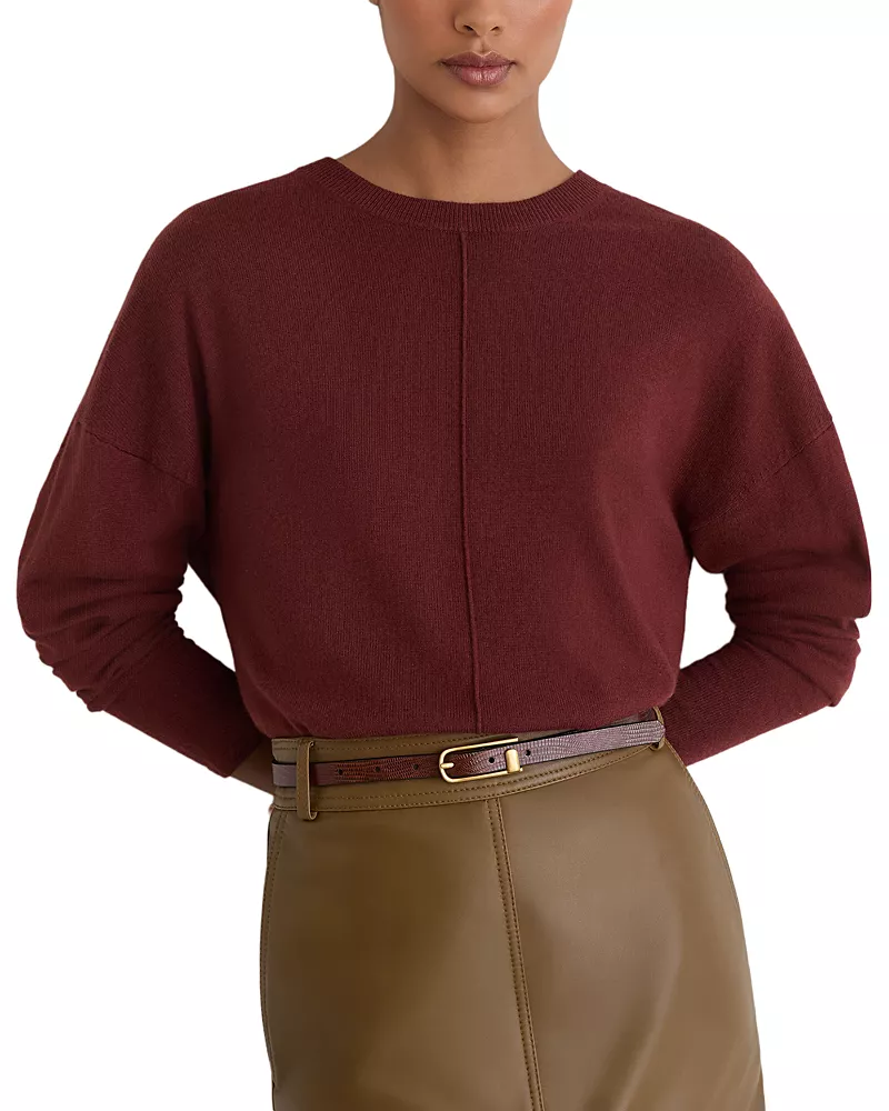 Reiss Colette Reverse Seam Dropped Shoulder Sweater