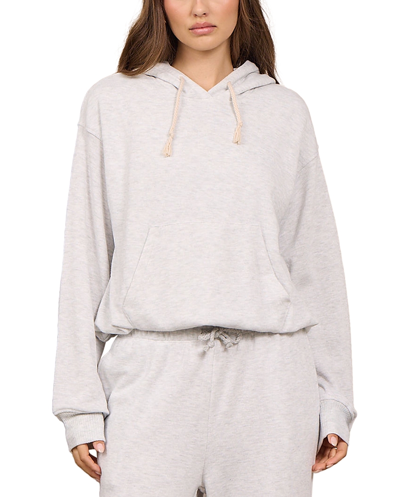 Vintage Havana Vintage Grey Butter Fleece Bubble Hem Hoodie