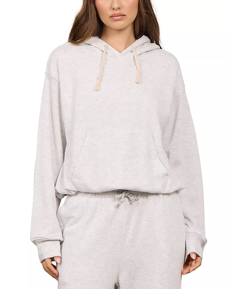 Vintage Havana Vintage Grey Butter Fleece Bubble Hem Hoodie