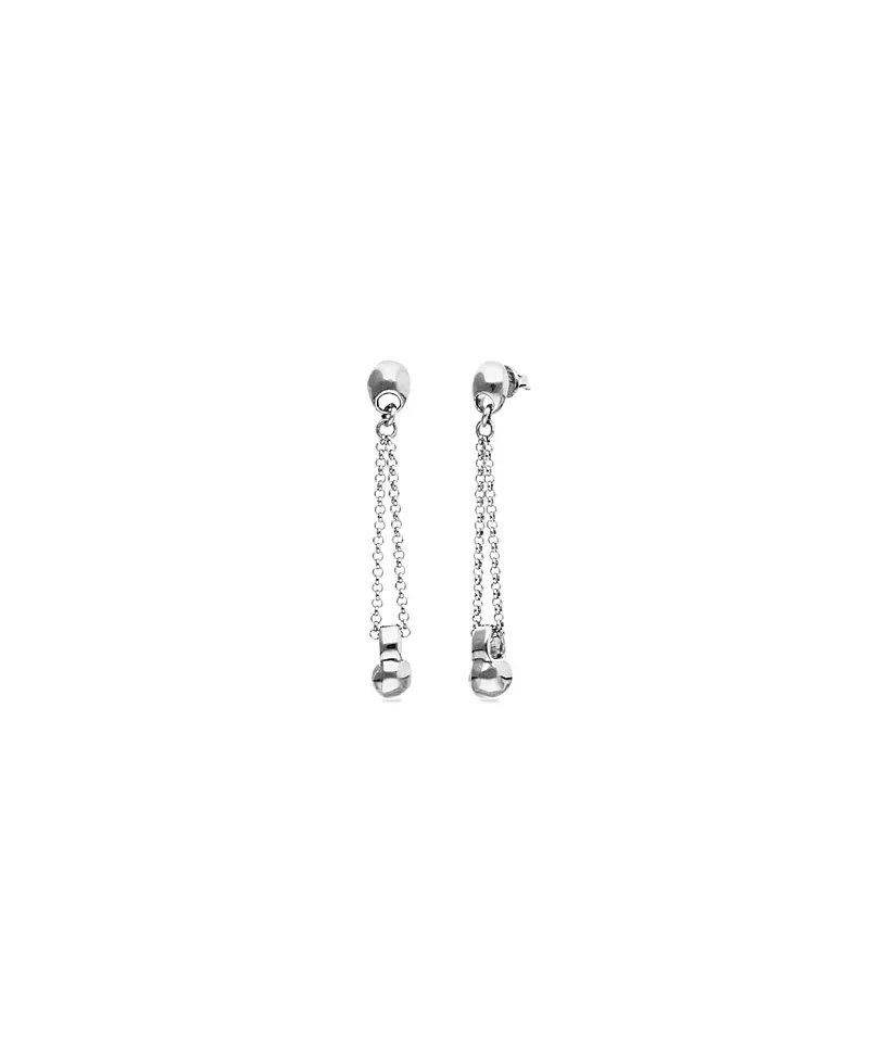 UNOde50 Sterling Silver-Plated Earrings with Long Chain and Dial Detail