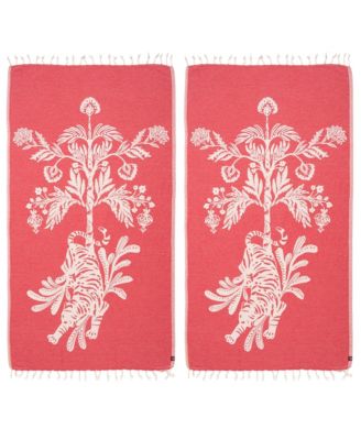 Baklan Yarn Dyed Cotton Peshtemal Bath Towel, Set of 2, 35" x 67"