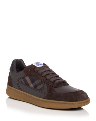 Men's Terrace Mix Leather and Check Sneakers