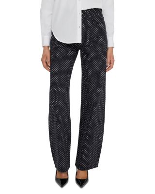 The Bow High Rise Jeans in Black Polka Dot