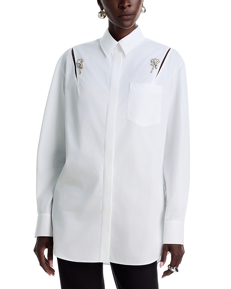 Simone Rocha Embellished Masculine Slash Shirt