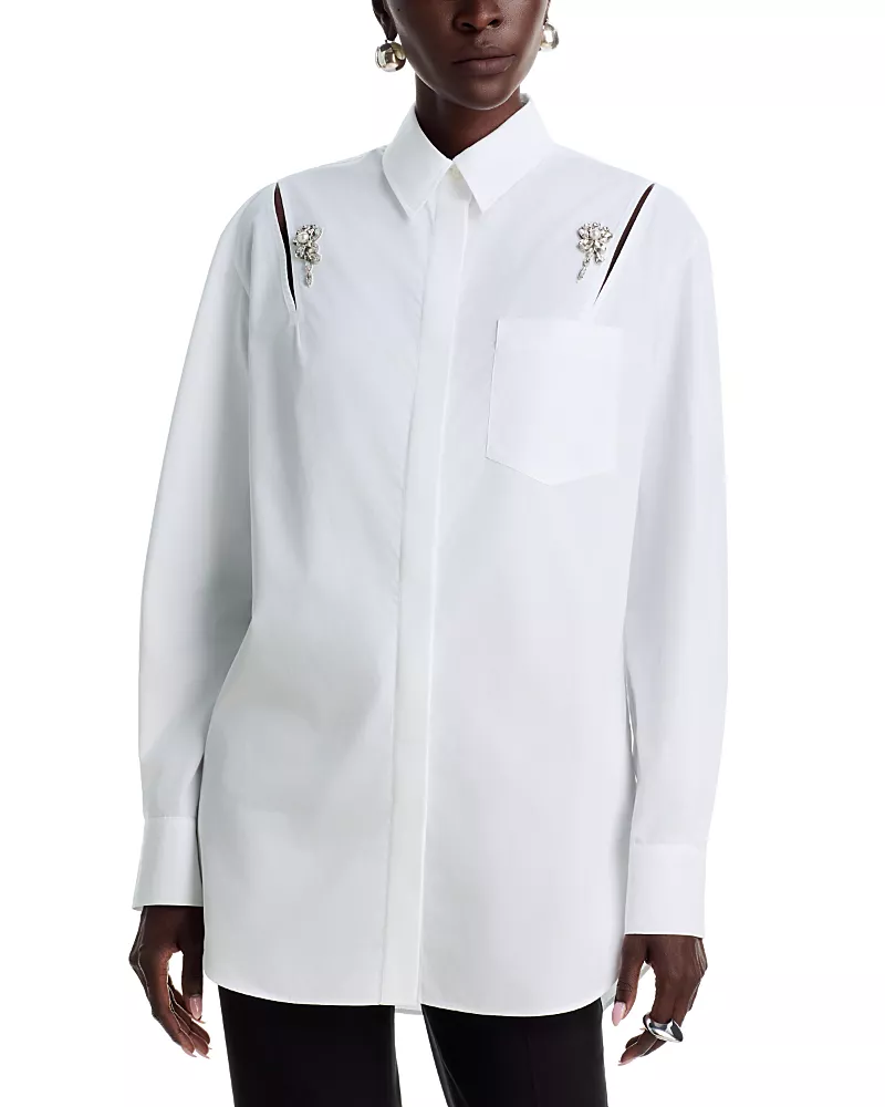 Simone Rocha Embellished Masculine Slash Shirt