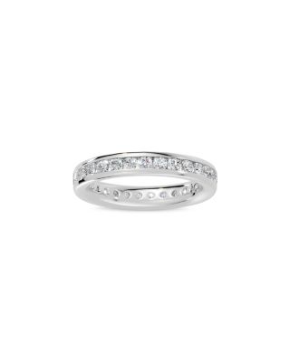 Diamond Channel Set Eternity Ring in 14K White Gold, 1.0 tcw