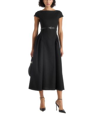 Gaia Boat Neck Flared Maxi Dress