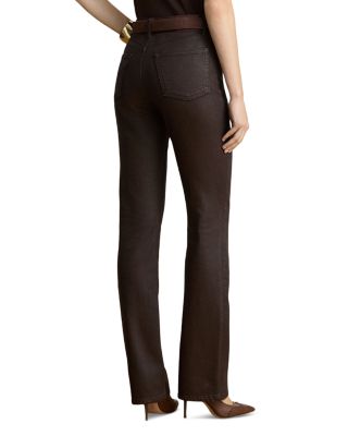 Coated High Rise Bootcut Jeans
