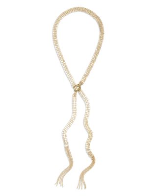 Nora Mesh & Tassel Wrap Necklace, 54"