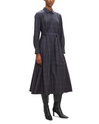 Wool Belted Shirt Dress