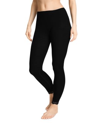 Merino Wool & Silk Lace Trim Leggings