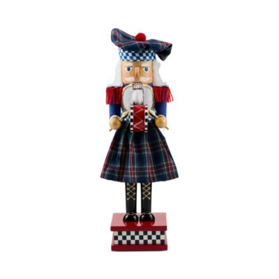 Timeless Tartan Wood Nutcracker Decor