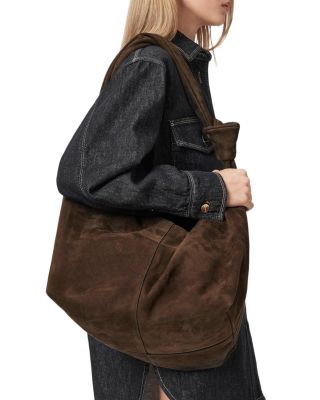 Effie S Large Suede Shoulder Bag
