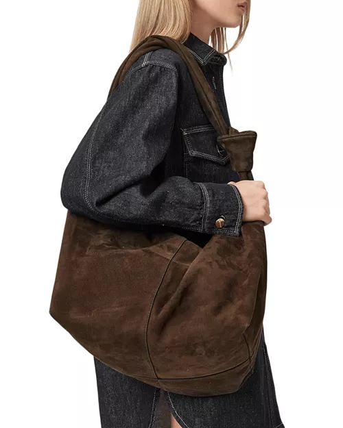 Effie S Large Suede Shoulder Bag