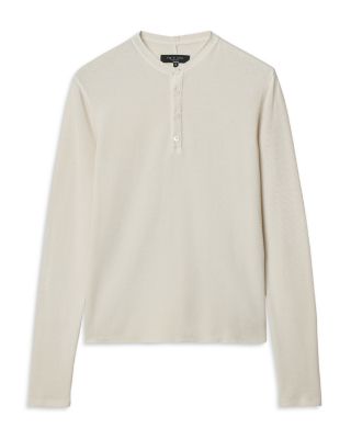 Luxe Waffle Cotton Henley Shirt
