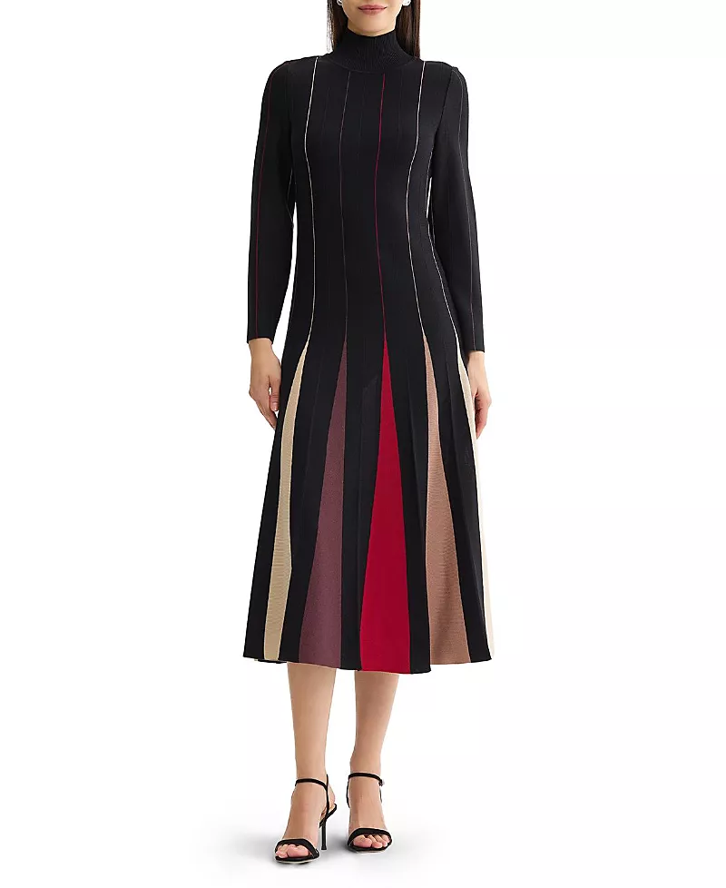 Misook Fit & Flare Soft Knit Maxi Dress