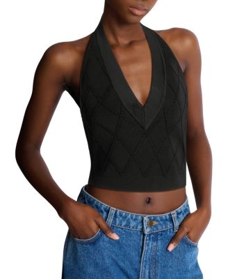 Quilted Knit Halterneck Top