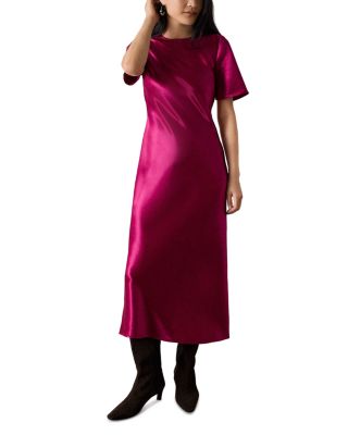 Avery Satin Twist Back Dress