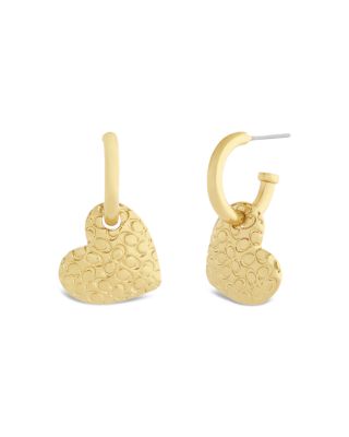 Signature Quilted Heart Charm Drop Earrings