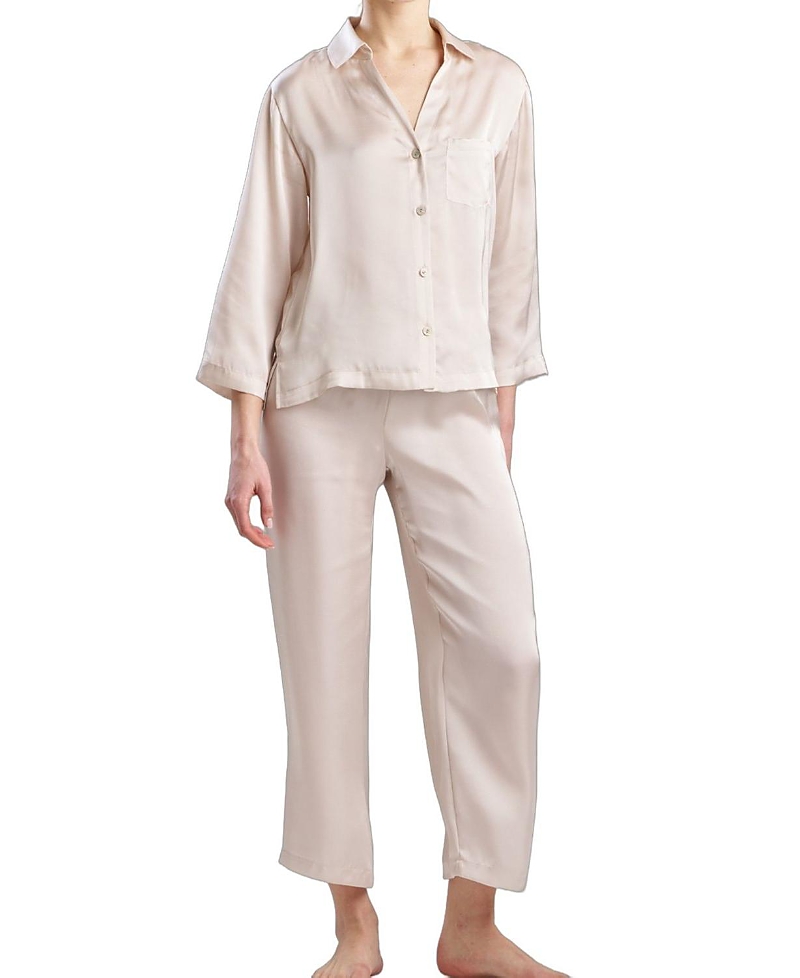 Natori Edit Natori Ashley Icon Notch Top And Pant Pj Set In Gray