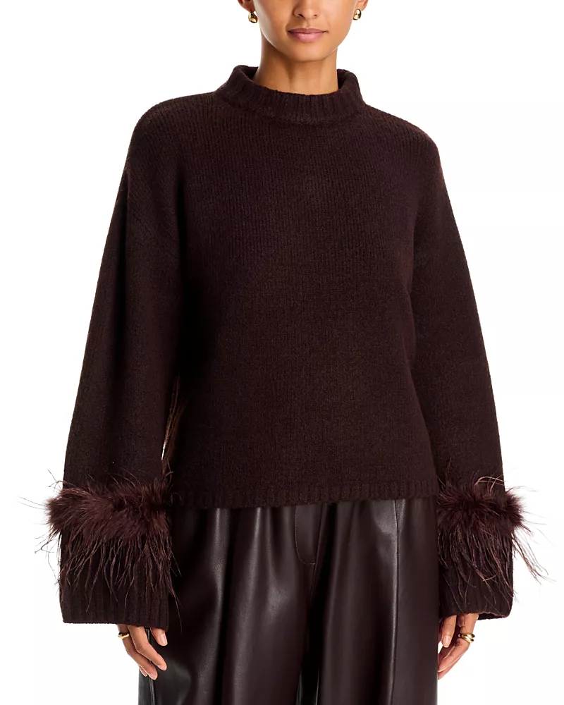 Wayf Pia Feather Trim Sweater