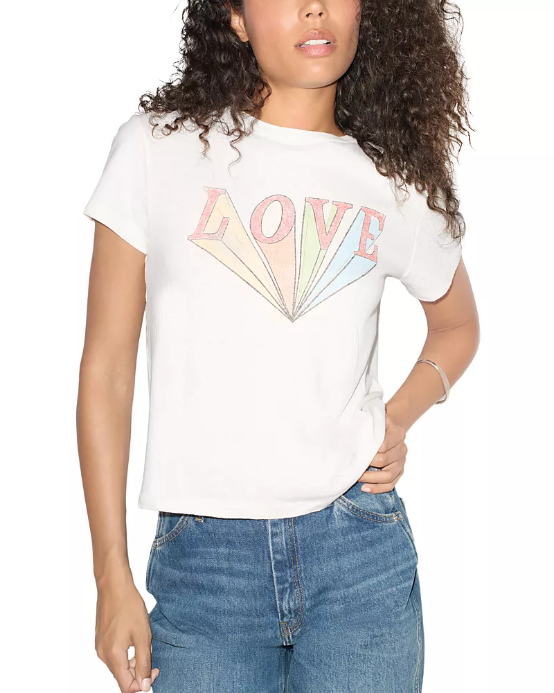 Re/Done Cotton Love Rainbow Graphic Classic Tee