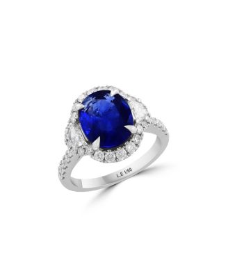 Certified Ceylon Sapphire & Diamond Limited Edition Ring in 14K White Gold