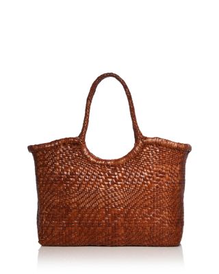 Nantucket Optical Woven Leather Tote