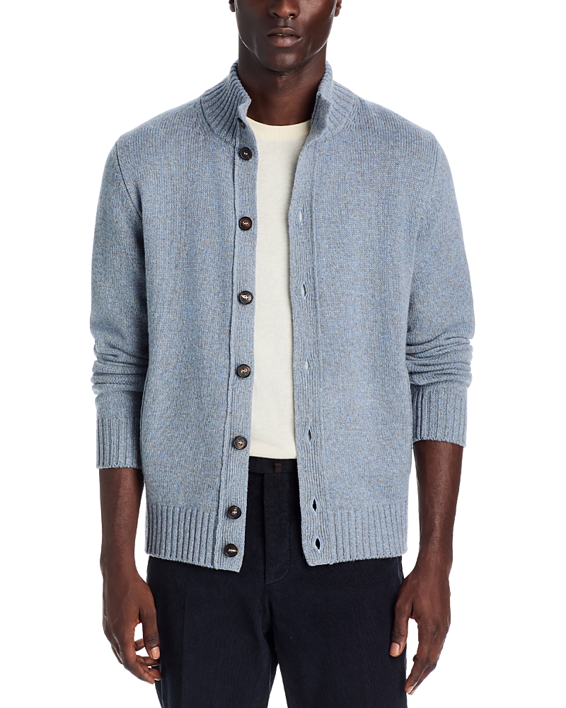 Slowear Marble Wool Stand Collar Button Sweater