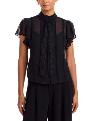 Virelle Ruffle Tie Neck Blouse